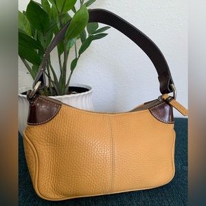 Vintage Dooney & Bourke Pebbled Leather Shoulder Bag , Mustard Color, Trendy